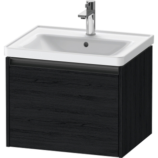 Duravit Ketho 2 wastafelonderbouwkast met 1 lade 58.4x45.5x44cm met greep antraciet eiken zwart mat