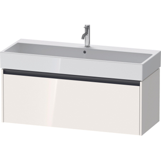 Duravit Ketho 2 wastafelonderbouwkast met 1 lade voor enkele wastafel 118.4x46x44cm met greep antraciet hoogglans wit