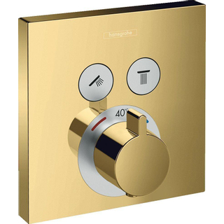 Hansgrohe ShowerSelect afbouwdeel v. inbouwkraan thermostatisch v. 2 douchefuncties m. start/stop-kraan polished gold