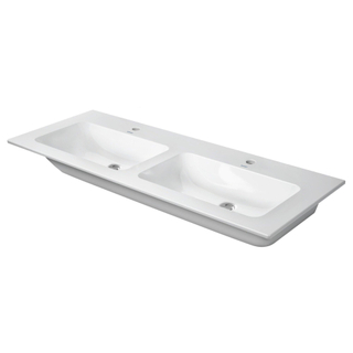 Duravit ME by Starck meubelwastafel dubbel zonder kraangaten met overloop 130x49cm mat wit