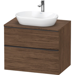 Duravit D-Neo wastafelonderkast 80x66.4x55cm 2 lades Noten (donker) Mat