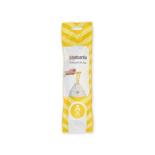 Brabantia PerfectFit afvalzak met trekbandsluiting code A, 3 liter, 10 stuks/rol