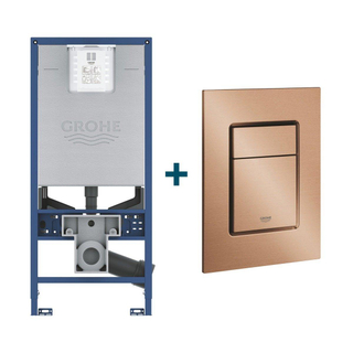 GROHE Rapid SLX inbouwreservoir met frame inclusief GROHE Skate cosmopolitan bedieningsplaat Geborsteld Warm Sunset