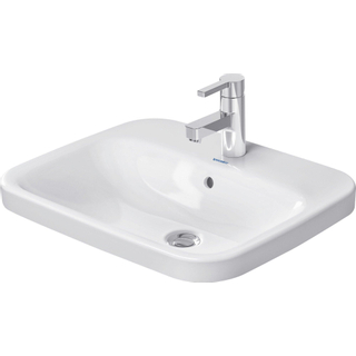 Duravit DuraStyle inbouwwastafel met overloop met kraangat 56x45.5cm met wondergliss wit