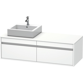 Duravit Ketho Wastafelonderkast 140x55x42.6cm 2 lades Standaard greep met softclose spaanplaat wit Mat