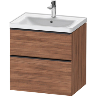 Duravit D-Neo wastafelonderkast 63.4x62.5x45.2cm 2 lades Noten Mat