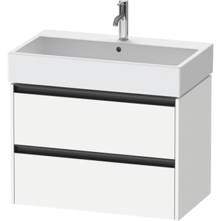 Duravit Ketho 2 wastafelonderbouwkast met 2 laden 78.4x46x54.9cm met grepen antraciet wit mat