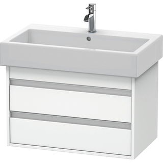 Duravit Ketho Wastafelonderkast 75x44x48cm Standaard greep met softclose spaanplaat wit Mat