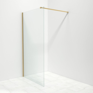 Saniclass Bellini inloopdouche 110x200cm met 8mm helder glas met messing profiel en stabilisatiestang