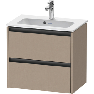 Duravit Ketho 2 wastafelonderbouwkast met 2 laden 61x39x54.9cm met grepen antraciet Linnen mat