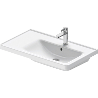 Duravit D-Neo wastafel met wondergliss 80x48x17cm 1 kraangat rechthoek Keramiek Wit