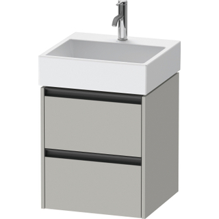 Duravit Ketho 2 wastafelonderbouwkast met 2 laden 48.4x46x54.9cm met grepen antraciet betongrijs mat