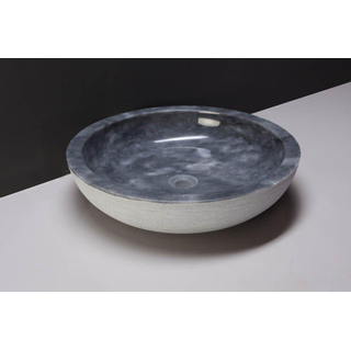 Forzalaqua Verona XL waskom 50x50x12cm Rond Natuursteen Cloudy marmer gezoet