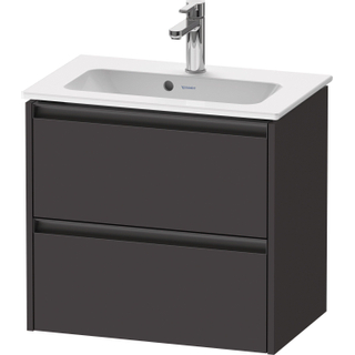 Duravit Ketho 2 wastafelonderbouwkast met 2 laden 61x39x54.9cm met grepen antraciet grafiet supermat