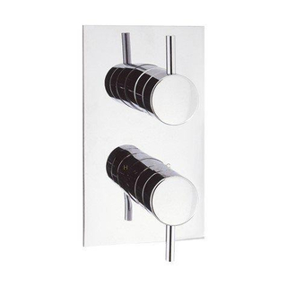 Crosswater Fusion douchekraan thermostatisch 21.5x12cm 2 functies met omstel inclusief inbouwdeel chroom