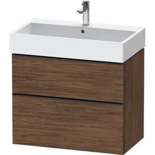 Duravit D-Neo wastafelonderkast 78.4x62.5x44.2cm 2 lades Noten (donker) Mat