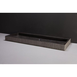 Forzalaqua Palermo wastafel 100.5x51.5x9cm Rechthoek 0 kraangaten Natuursteen Hardsteen gefrijnd