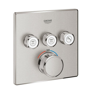 Grohe Grohtherm SmartControl Inbouwthermostaat - 4 knoppen - vierkant - supersteel