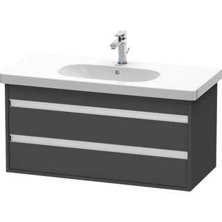 Duravit Ketho Wastafelonderkast 100x45.5x48cm Standaard greep met softclose spaanplaat Grafiet Mat