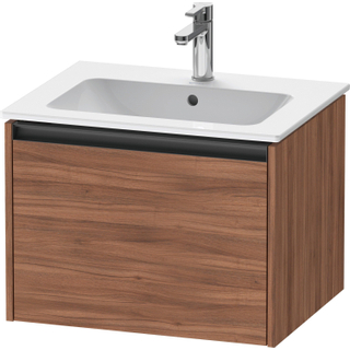 Duravit Ketho 2 wastafelonderbouwkast met 1 lade 61x48x44cm met greep antraciet noten mat