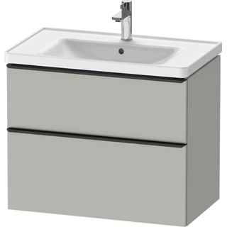 Duravit D-Neo wastafelonderkast 78.4x62.5x45.2cm 2 lades Betongrijs Mat