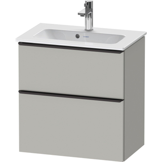 Duravit D-Neo wastafelonderkast 61x62.5x37.2cm 2 lades Betongrijs Mat