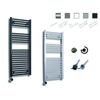 Sanicare Elektrische Design Radiator - 111.8 x 45 cm - 596 Watt - thermostaat chroom linksonder - wit