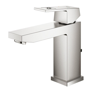 GROHE Eurocube waterbesparende wastafelkraan m-size met waste supersteel