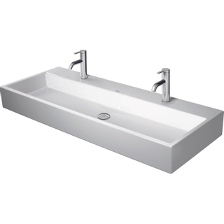 Duravit Vero Air wastafel geslepen met 2 kraangaten zonder overloop 120x47cm met WonderGliss wit