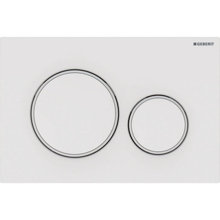 Geberit sigma 20 bedieningplaat, 2-toets spoeling frontbediening voor toilet 24.6x16.4cm wit / matwit