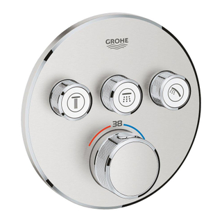 GROHE Grohtherm SmartControl inbouwkraan thermostatisch met omstel voor 3 functies rond supersteel