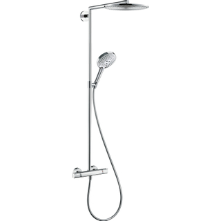 Hansgrohe Raindance Select Air 300 showerpipe inclusief douchekraan thermostatisch handdouche 3 jet en hoofddouche 1 jet wit chroom