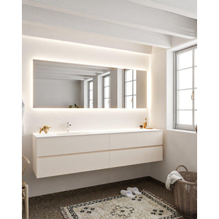 MONDIAZ VICA Badkamermeubelset - 200cm - 4 lades - wasbak Cloud links - 1 kraangat - solid surface linen