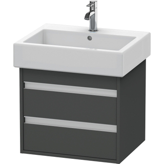 Duravit Ketho Wastafelonderkast 55x44x48cm Standaard greep met softclose spaanplaat Grafiet Mat