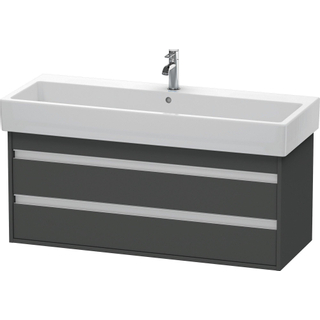 Duravit Ketho Wastafelonderkast 115x44x48cm Standaard greep met softclose spaanplaat Grafiet Mat