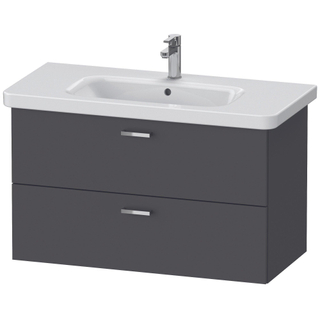 Duravit XBase Wastafelonderkast 93x44.8x56cm Standaard greep met softclose spaanplaat Grafiet Mat