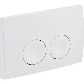 Geberit Delta25 bedieningsplaat, 2-toets spoeling frontbediening voor toilet 24.6x16.4cm wit