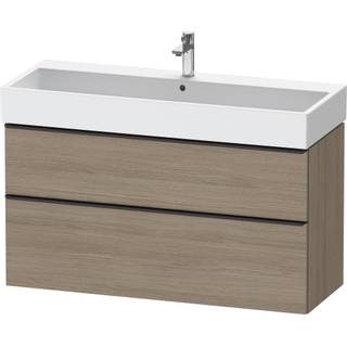 Duravit D-Neo wastafelonderkast 118.4x62.5x44.2cm 2 lades Eiken (terra) Mat