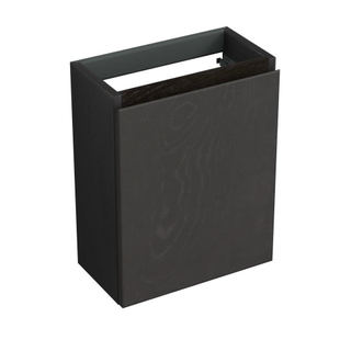 Forzalaqua Siena fonteinonderkast 39.5x21.5x50cm 1 draaideur links Massief Eiken Black oiled