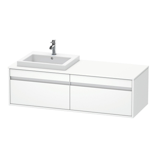 Duravit Ketho Wastafelonderkast 140x55.5x42.6cm 2 lades Standaard greep met softclose spaanplaat wit Mat