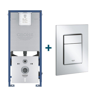 GROHE Rapid SLX inbouwreservoir met 3-in-1 set frame inclusief GROHE Skate cosmopolitan bedieningsplaat Chroom