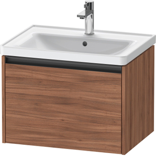 Duravit Ketho 2 wastafelonderbouwkast met 1 lade 63.4x45.5x44cm met greep antraciet noten mat