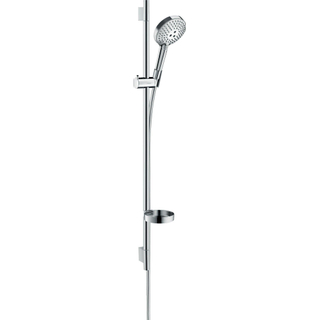 Hansgrohe Raindance Select S Unica`s Puro glijstangset met Raind. Select S 120 3jet PowderRain handdouche 90cm met Isiflex`B doucheslang 160cm en zeepschaal chroom