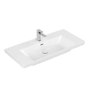 Villeroy & boch Subway 3.0 meubelwastafel 100x47cm 1 kraangat met overloop wit