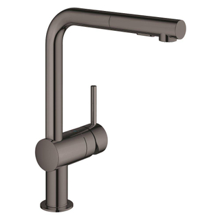 GROHE Minta Keukenkraan - hoog - uittrekbare l uitloop - 2 straalsoorten - hard graphite glans