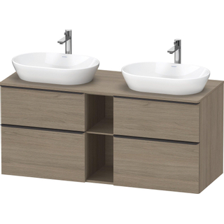 Duravit D-Neo wastafelonderkast 140x66.4x55cm 4 lades Eiken (terra) Mat