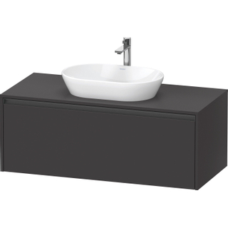 Duravit Ketho 2 wastafelonderbouwkast incl. consoleplaat met 1 lade 120x55x45.9cm met handgreep antraciet grafiet supermat