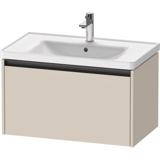 Duravit Ketho 2 wastafelonderbouwkast met 1 lade 78.4x45.5x44cm met greep antraciet taupe supermat