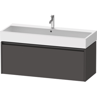 Duravit Ketho 2 wastafelonderbouwkast met 1 lade voor enkele wastafel 118.4x46x44cm met greep antraciet grafiet mat