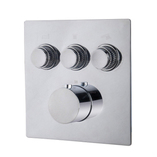 Wiesbaden Caral Klik Pro inbouw thermostatisch douche/badkraan 3 functies met inbouwdeel Chroom